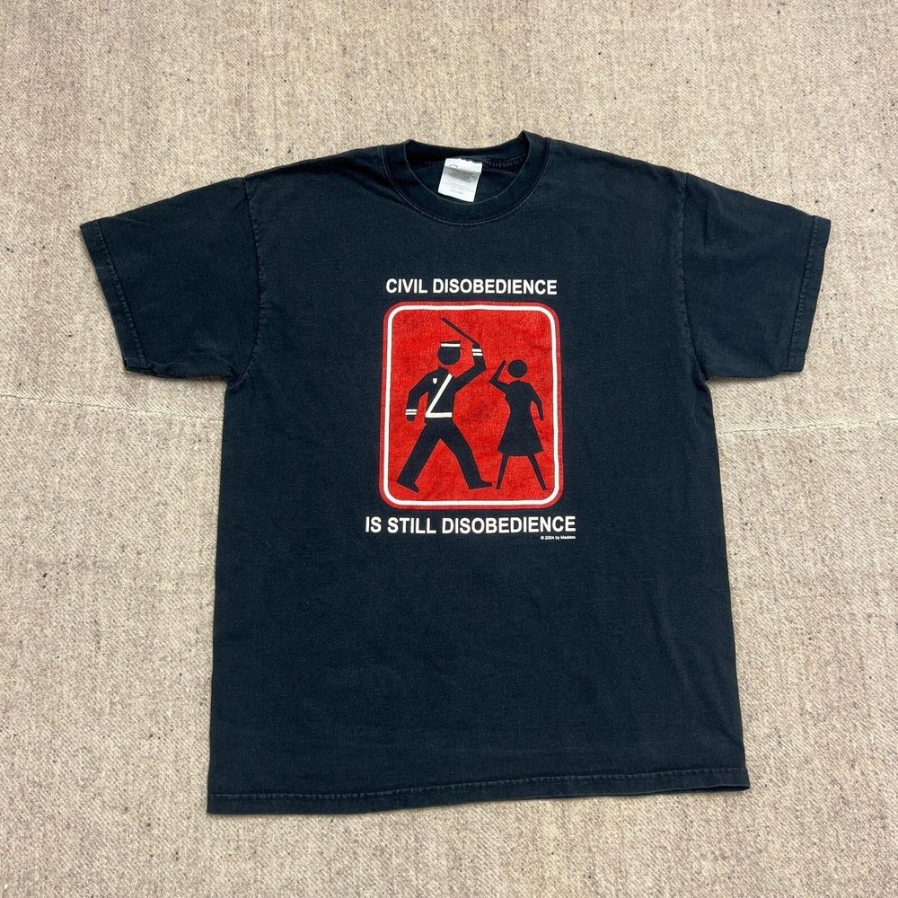 Vintage‎ Civil Disobedience Shirt Mens Medium Black 2000s Y2K